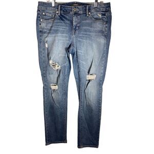 Torrid Women's Distressed Boyfriend Straight Jeans Size 12 Vintage Stretch